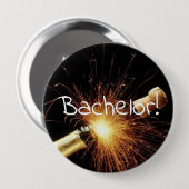 Party mit Champagnerflasche Button (Vorne & Hinten)