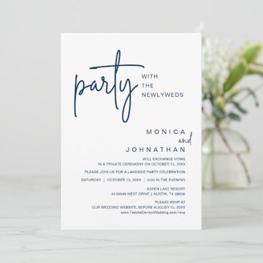 Party mit den Neugeborenen, Hochzeitsessen Einladung (Stehend Vorderseite)