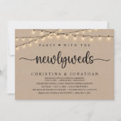 Party mit den Neugierigen, rustikales Hochzeitsess Einladung (Vorderseite)