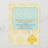 Party mit den Pieps Niedlich Kick Oster Einladung (Vorne/Hinten)