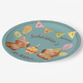 Party mit der Capybara Pappteller (Schrägansicht)