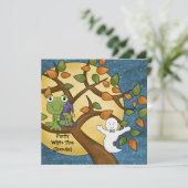 Party mit der Ghouls Halloween Einladung (Stehend Vorderseite)