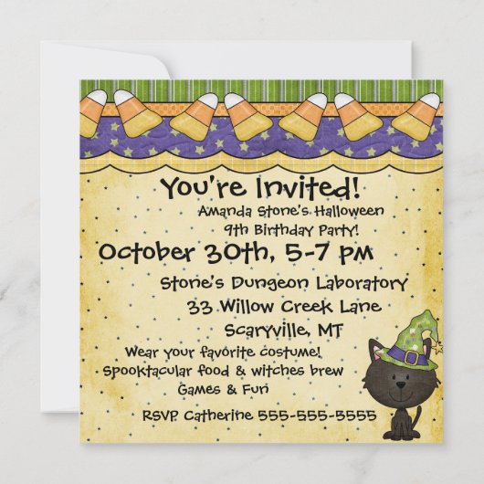 Party mit der Ghouls-Halloween-Einladung Einladung (Rückseite)