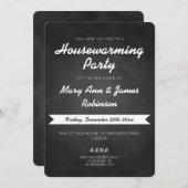 Party mit einfacher Kopfbedeckung Schwarz Einladung (Vorne/Hinten)