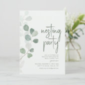 Party mit Eucalyptus Einladung (Stehend Vorderseite)