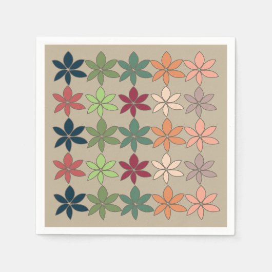 Party mit farbenfrohen Blumenmuster Serviette (Vorderseite)