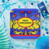 Party mit Fisch, Moderne Kunst, personalisieren Pappteller (Party)