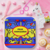 Party mit Fisch, Moderne Kunst, personalisieren Pappteller (Party)