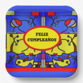 Party mit Fisch, Moderne Kunst, personalisieren Pappteller (Vorderseite)