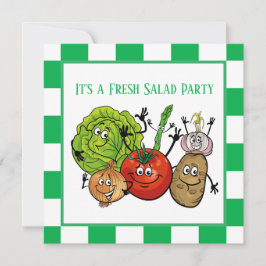 Party mit frischem Salat Mitteilungskarte