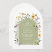 Party mit grünem Tee in der Blütendusche Einladung (Vorne/Hinten)