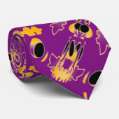 Party mit Halloween Kürbis auf Pinky Lila Krawatte (Gerollt)