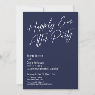 Party mit Happy End Moderne elegante Navy-Blau Einladung