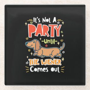 Party mit meinen Dackeln Glasuntersetzer