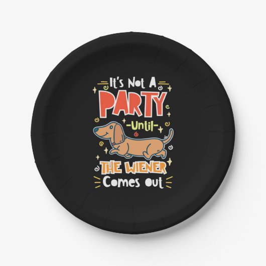 Party mit meinen Dackeln Pappteller (Vorderseite)