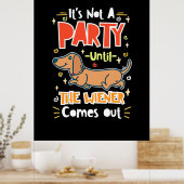 Party mit meinen Dackeln Poster (Küche)