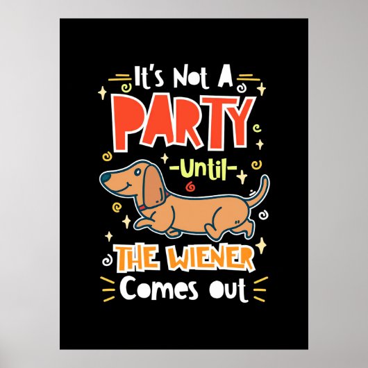 Party mit meinen Dackeln Poster (Vorne)