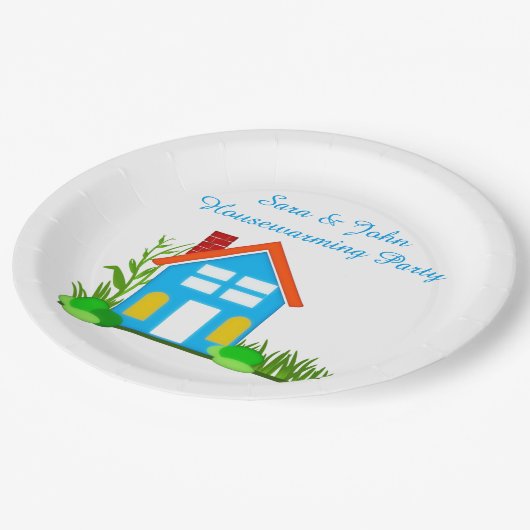 Party mit Monogram Paper Tellers 9" Pappteller (Schrägansicht)