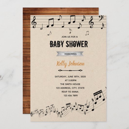 Party mit Musik Einladung (Vorne/Hinten)