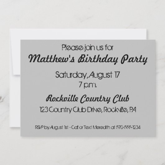 Party mit personalisierten Verstärkern Einladung (Rückseite)