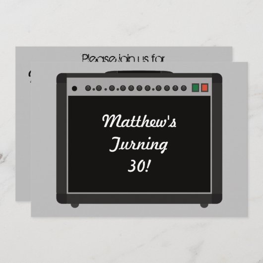 Party mit personalisierten Verstärkern Einladung (Vorne/Hinten)