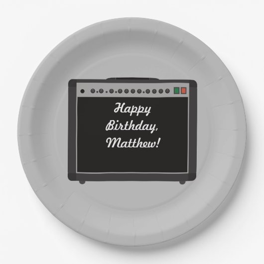 Party mit personalisierten Verstärkern Pappteller (Vorderseite)