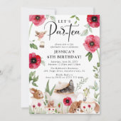 Party mit Poppies: Das kleine Mädchen zum Geburtst Einladung (Vorderseite)