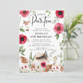 Party mit Poppies: Das kleine Mädchen zum Geburtst Einladung (Stehend Vorderseite)