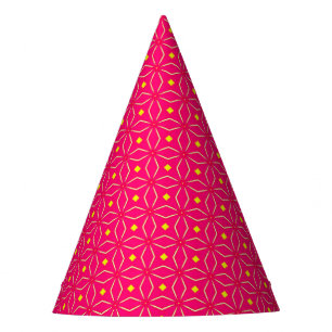 Party mit rosa und gelb geometrisch partyhütchen