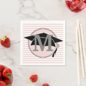 Party mit rosa und weißgestrichenem Graduierungsst Serviette (Beispiel)