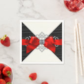 Party mit rotem und schwarzem Diamant Serviette (Beispiel)