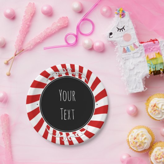 Party mit roten und weißen Whimsiksteinen Pappteller (Party)