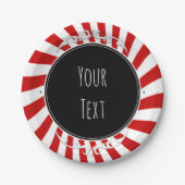 Party mit roten und weißen Whimsiksteinen Pappteller (Vorderseite)