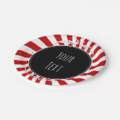 Party mit roten und weißen Whimsiksteinen Pappteller (Schrägansicht)