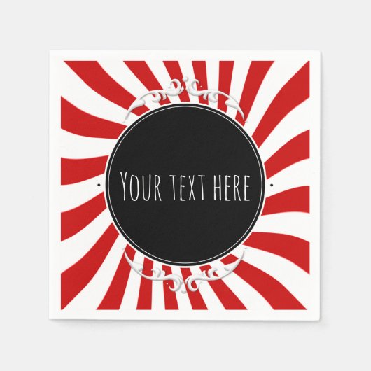 Party mit roten und weißen Whimsiksteinen Serviette (Vorderseite)