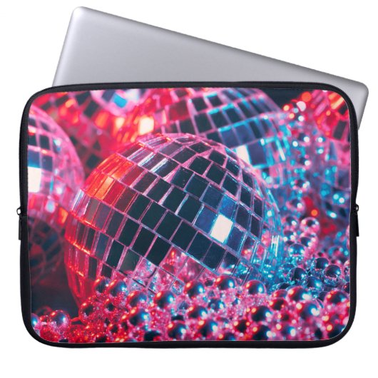 Party mit Spiegelbälle Ref. Laptopschutzhülle (Vorderseite)