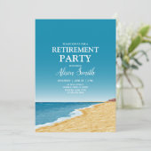Party mit Strand, Meer und Himmel Einladung (Stehend Vorderseite)