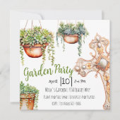 Party mit Sukkulenten und Gartendekoration Einladung (Vorderseite)