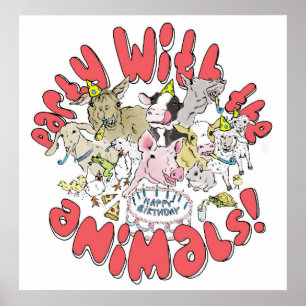 PARTY MIT TIEREN POSTER