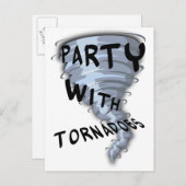 Party mit Tornados Einladungspostkarte (Vorne/Hinten)