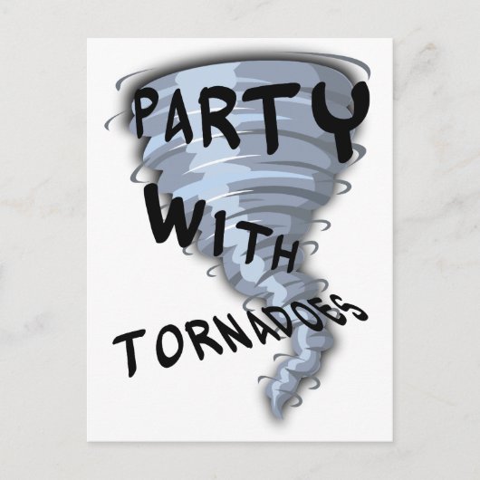 Party mit Tornados Einladungspostkarte (Vorderseite)