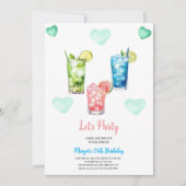 Party mit tropischen Cocktails im Sommer Einladung (Vorderseite)