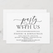 Party mit uns, klassisches Hochzeitsessen Probe Einladung (Vorne/Hinten)