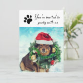 Party mit unserem Hund - Feierabend Einladung (Stehend Vorderseite)
