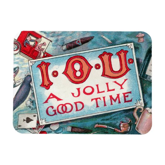 Party mit Vintagen Gewürzen, Glücksspiele Rauchen Magnet (Horizontal)