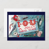 Party mit Vintagen Gewürzen, Glücksspiele Rauchen Postkarte (Vorne/Hinten)