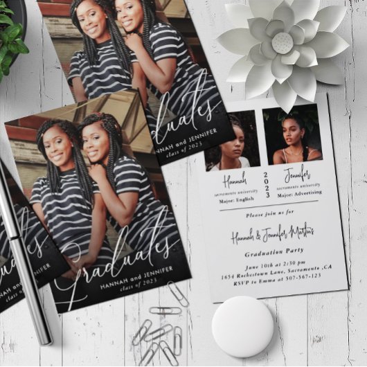 Party mit zwei Absolventen Einladung