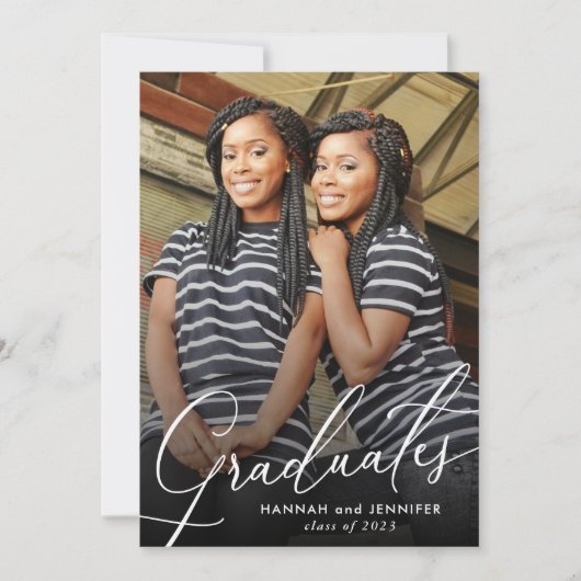 Party mit zwei Absolventen Einladung (Vorderseite)