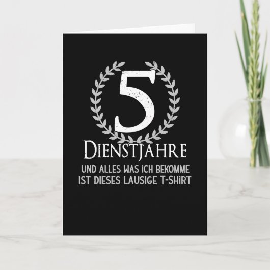 Party Mitarbeiter 5 Jahre Firmenjubiläum Karte (Vorderseite)