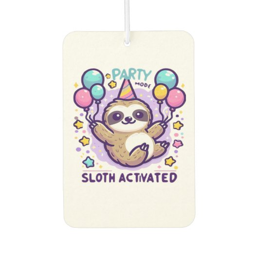 Party Mode Sloth Activated Birthday Balloon Sloth Autolufterfrischer (Vorderseite)